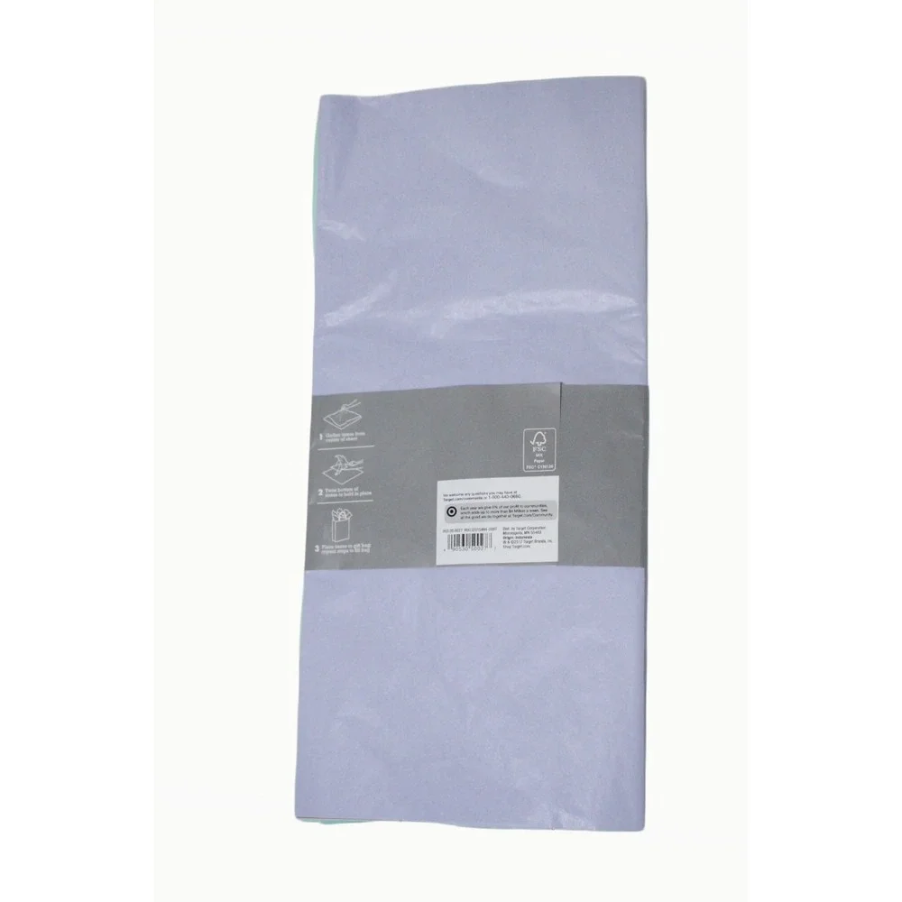 4 Pack Spritz Tissue Paper 20 Sheets Purple Pink Mint Green Gift Wrap 16.5x24